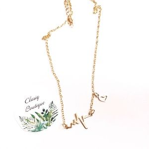 Gold Heart Beat Necklace - Nurses, Minimalist